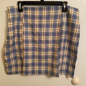 Shein Blue/Beige Plaid Mini Skirt